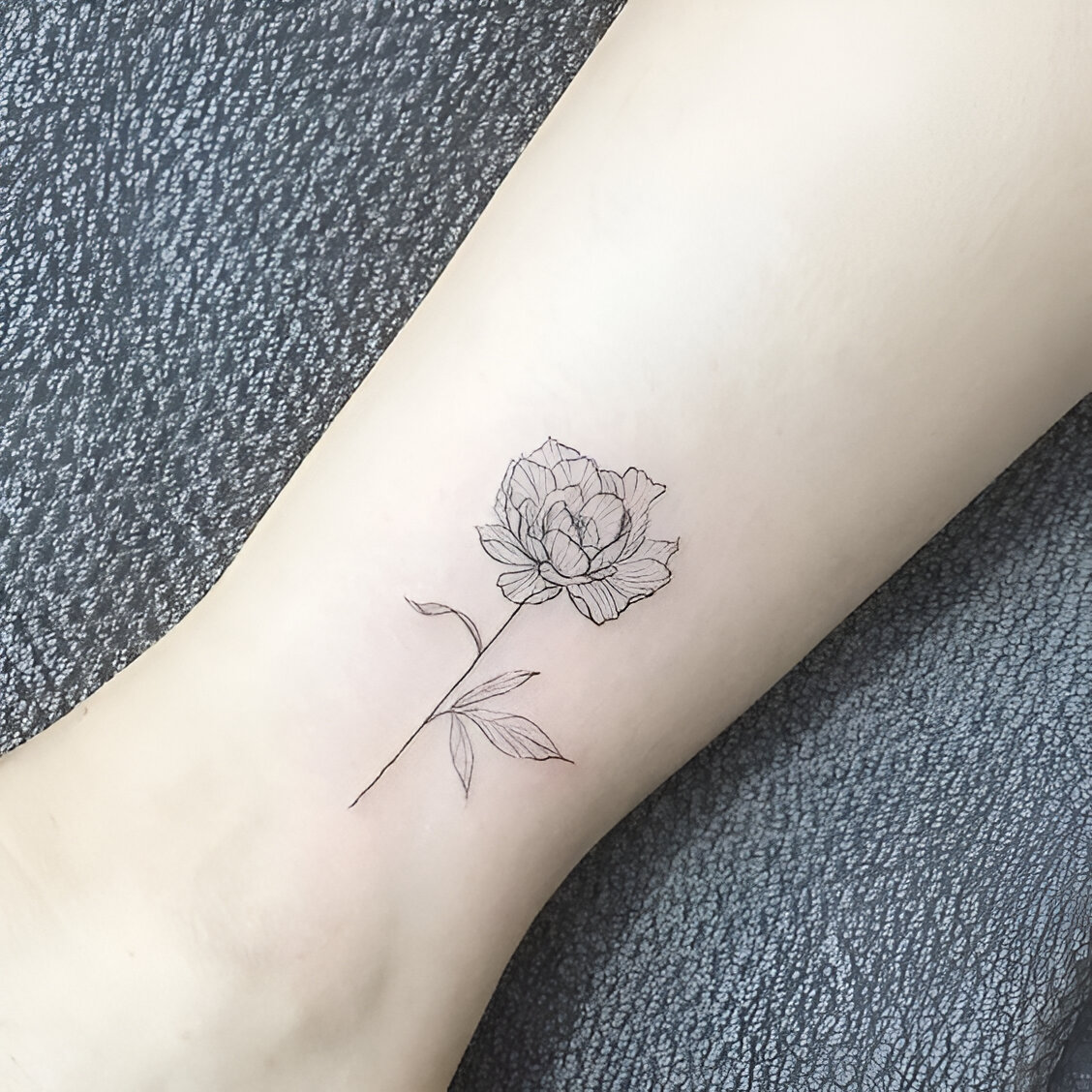 Simple Peony Flower Tattoos