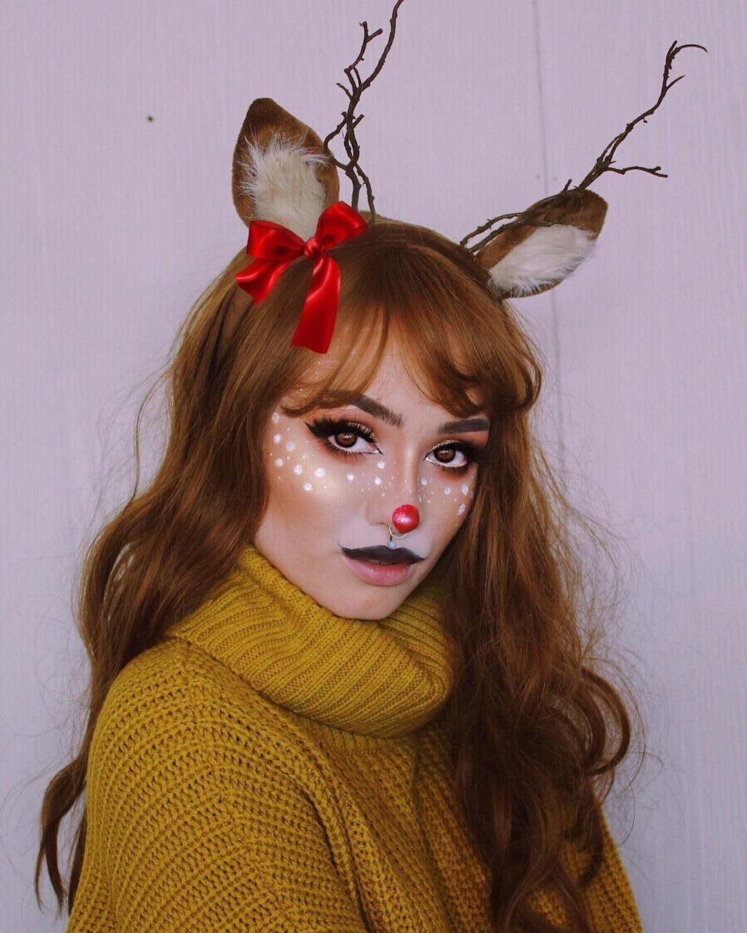 Simple Rudolph Holiday Makeup
