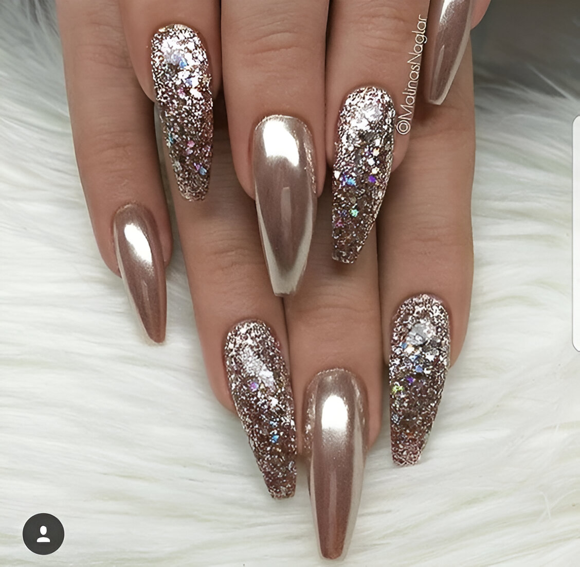 Sparkly Silver Nails