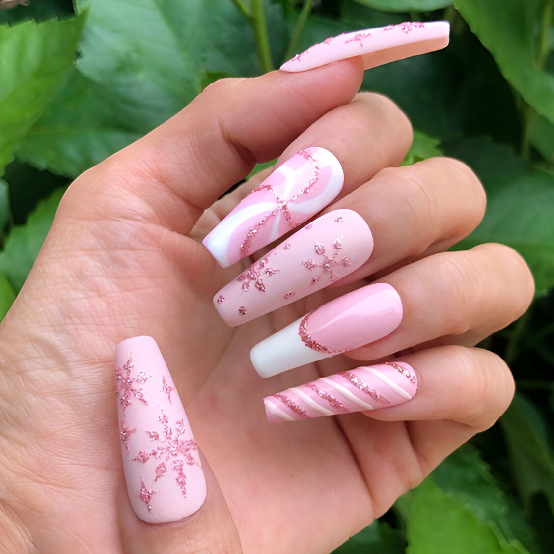 Sweet Pink Candy Nails