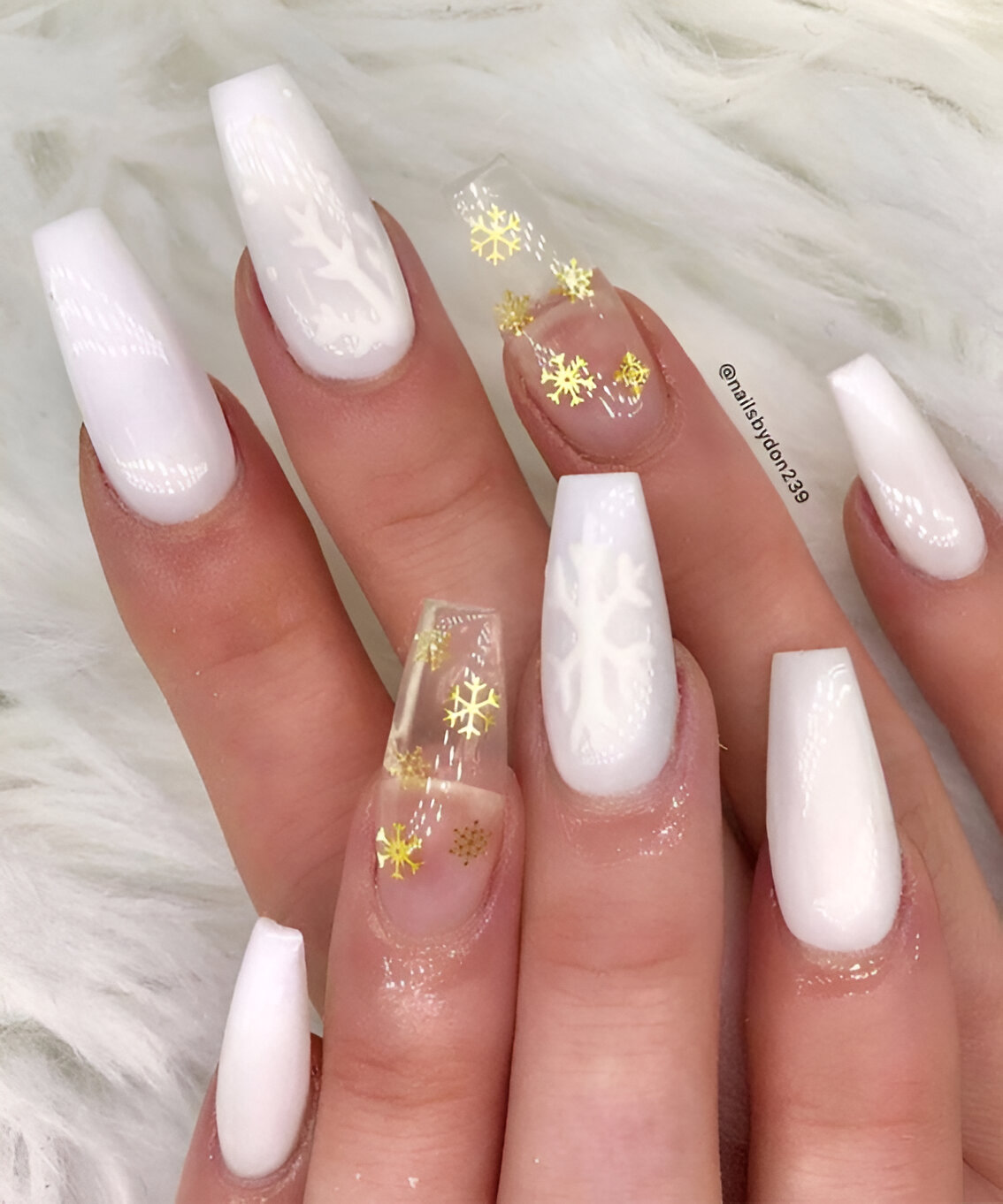White Nails With Clear Acrylic