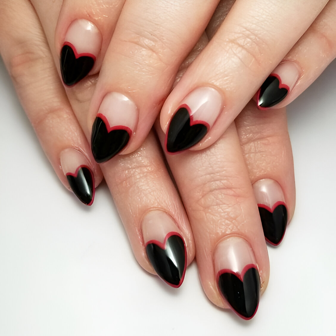 Black Valentine's Manicures 7
