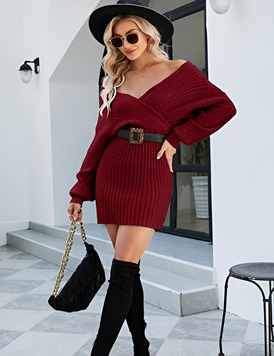 Cute Valentines Day Outfits With Sweater Dresses 7
