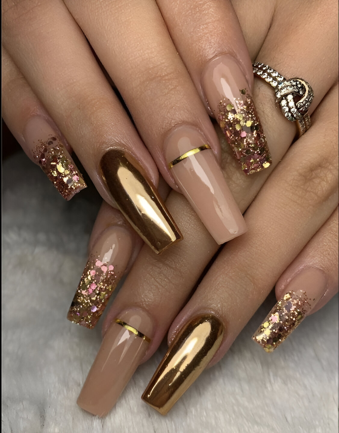 Fancy Gold Nails