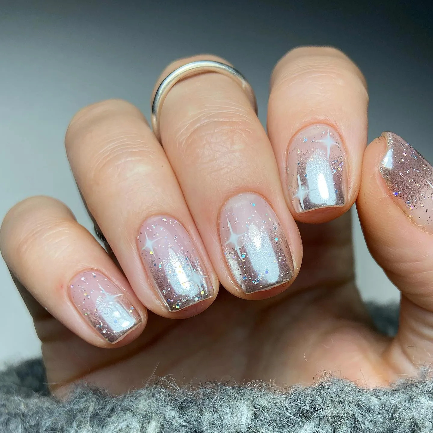 Glittered New Year's Eve Nails