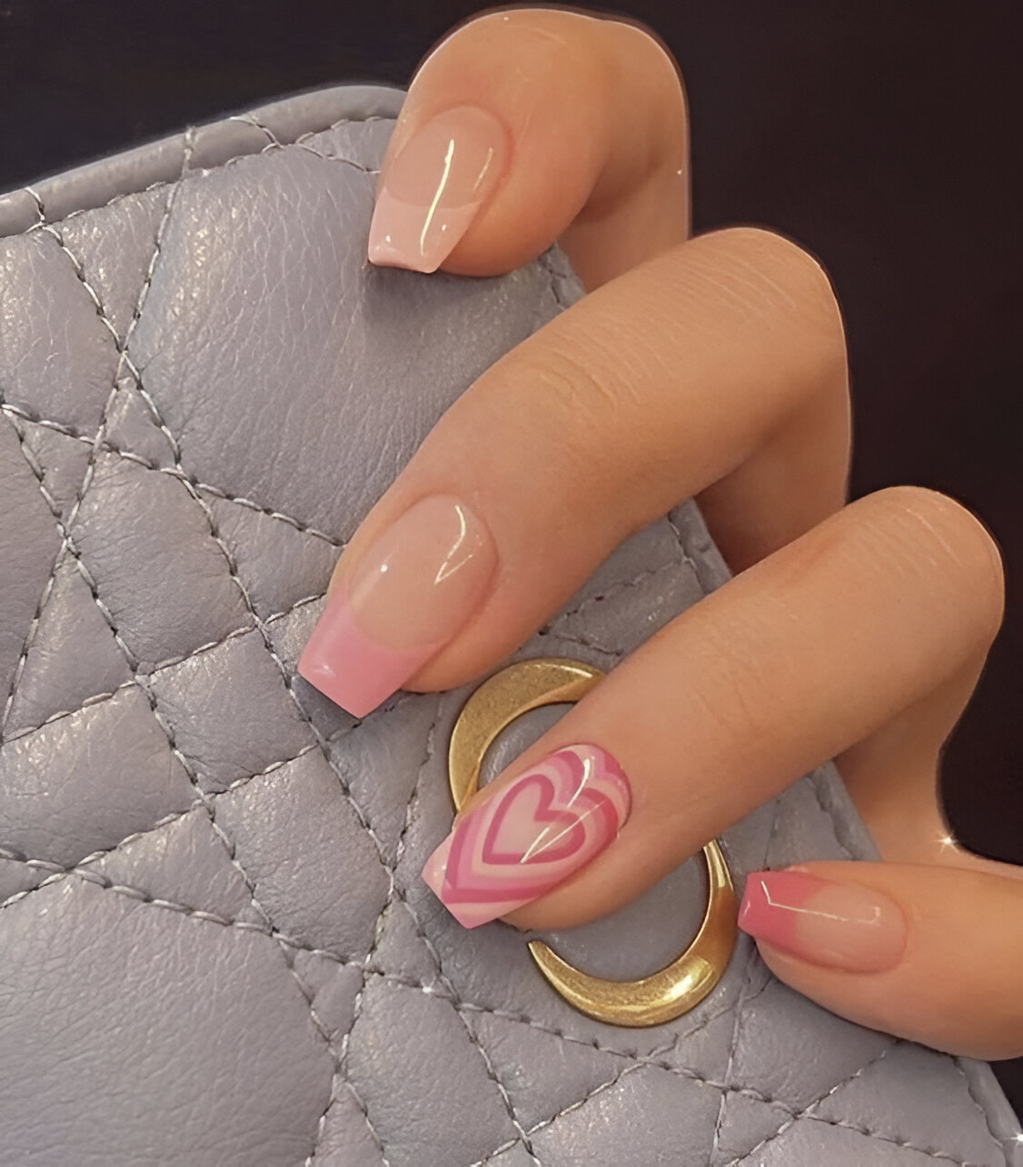 Pink Heart Manicures 10