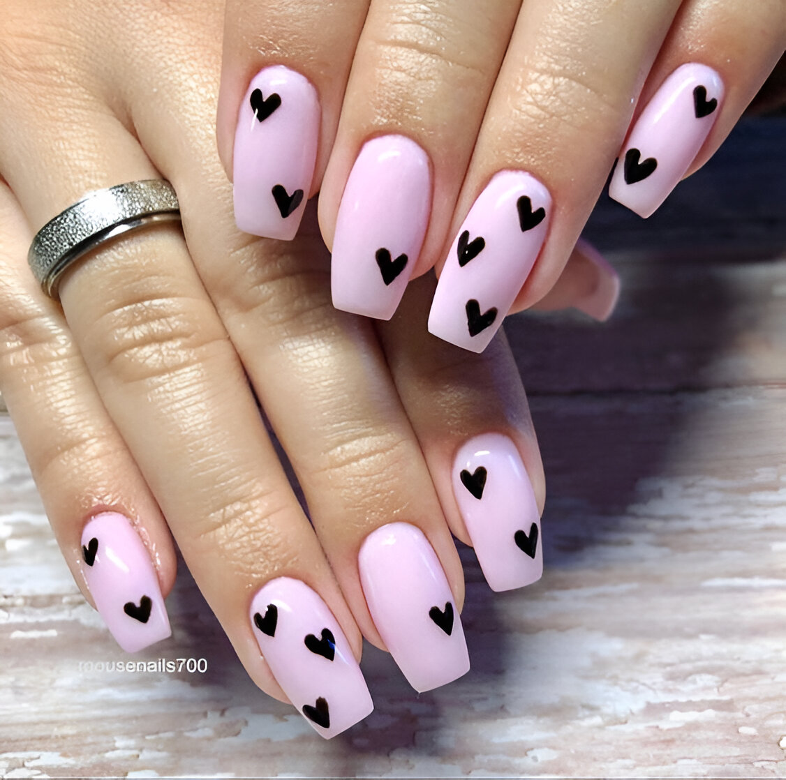 Pink Heart Manicures 3
