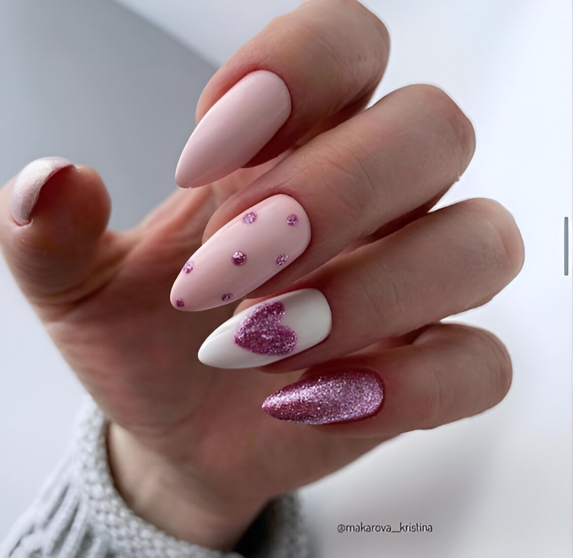 Pink Heart Manicures 8