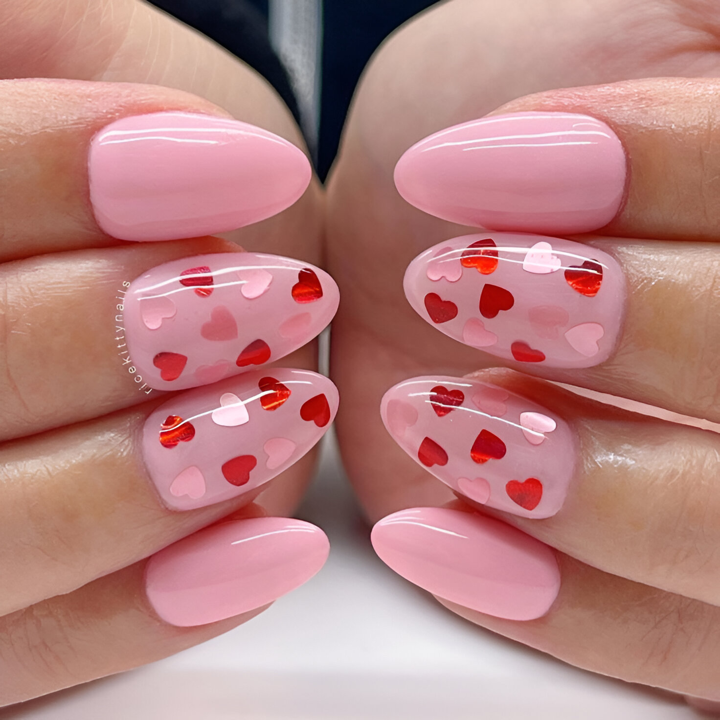 Pink Heart Manicures 9