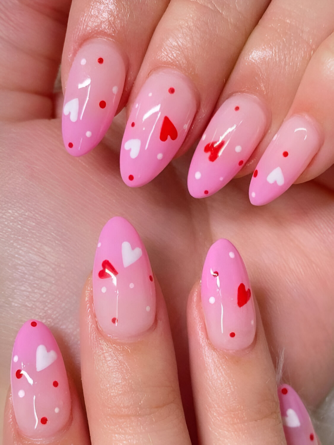 Pink Heart Manicures