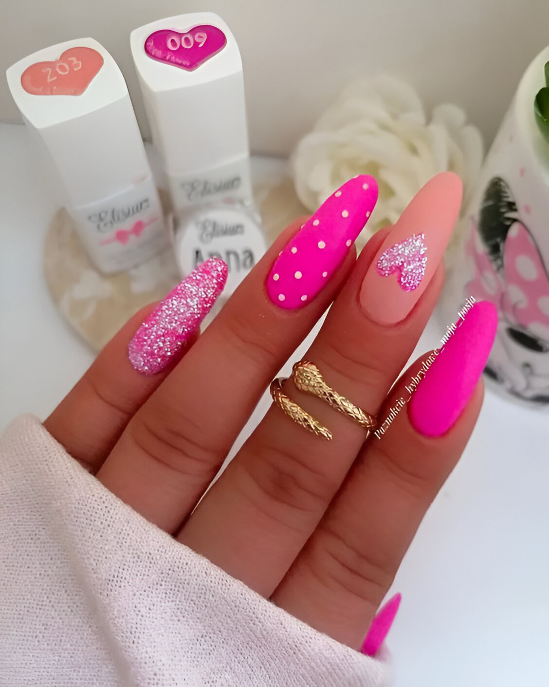 Pink Valentines Day Nails 10