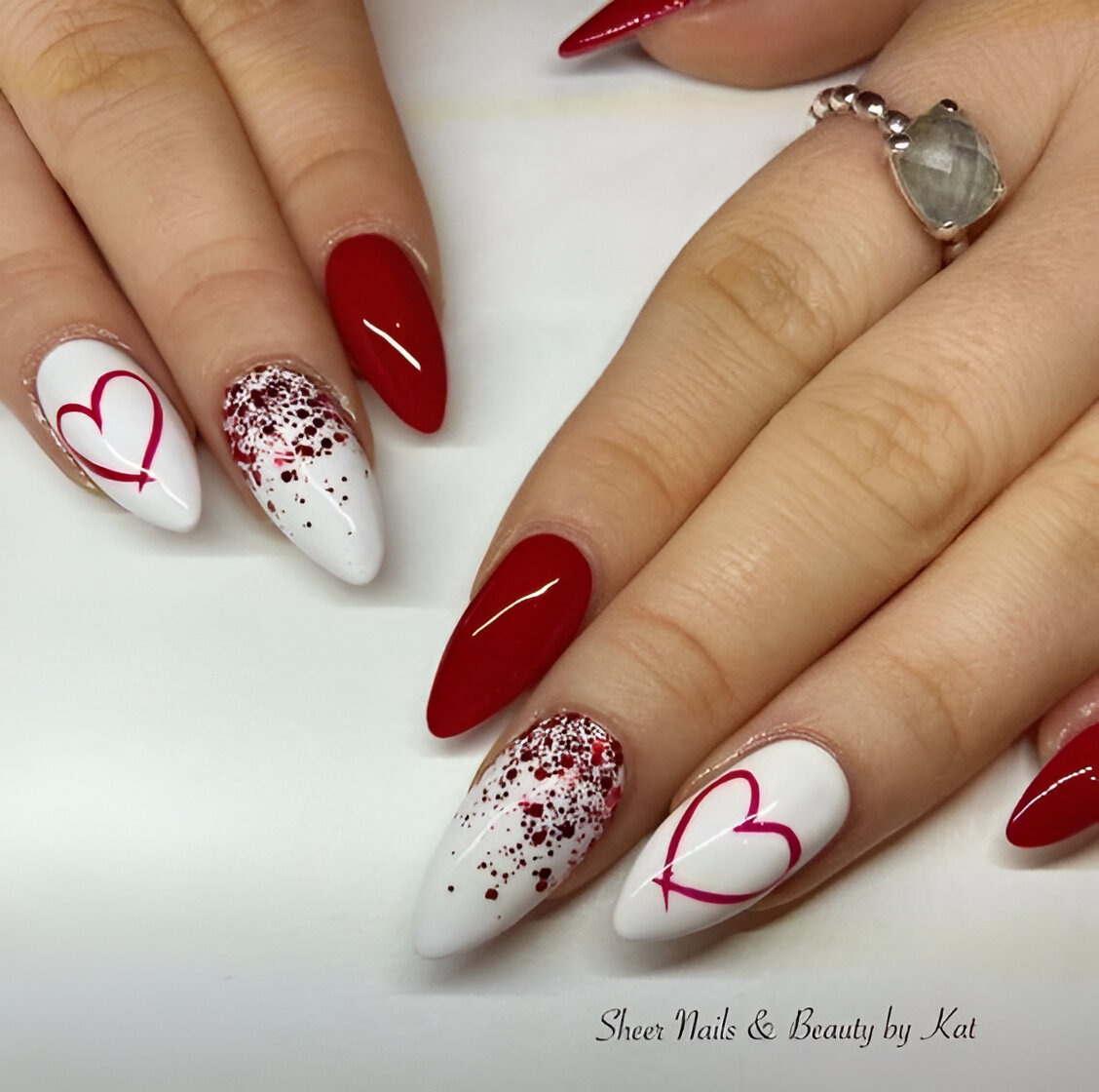 Red And White Nails 10