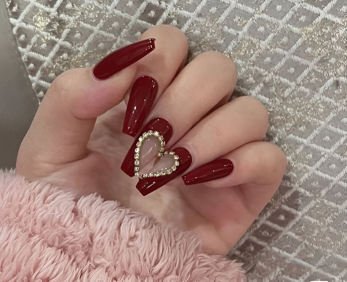 Red Heart Nail Designs 9