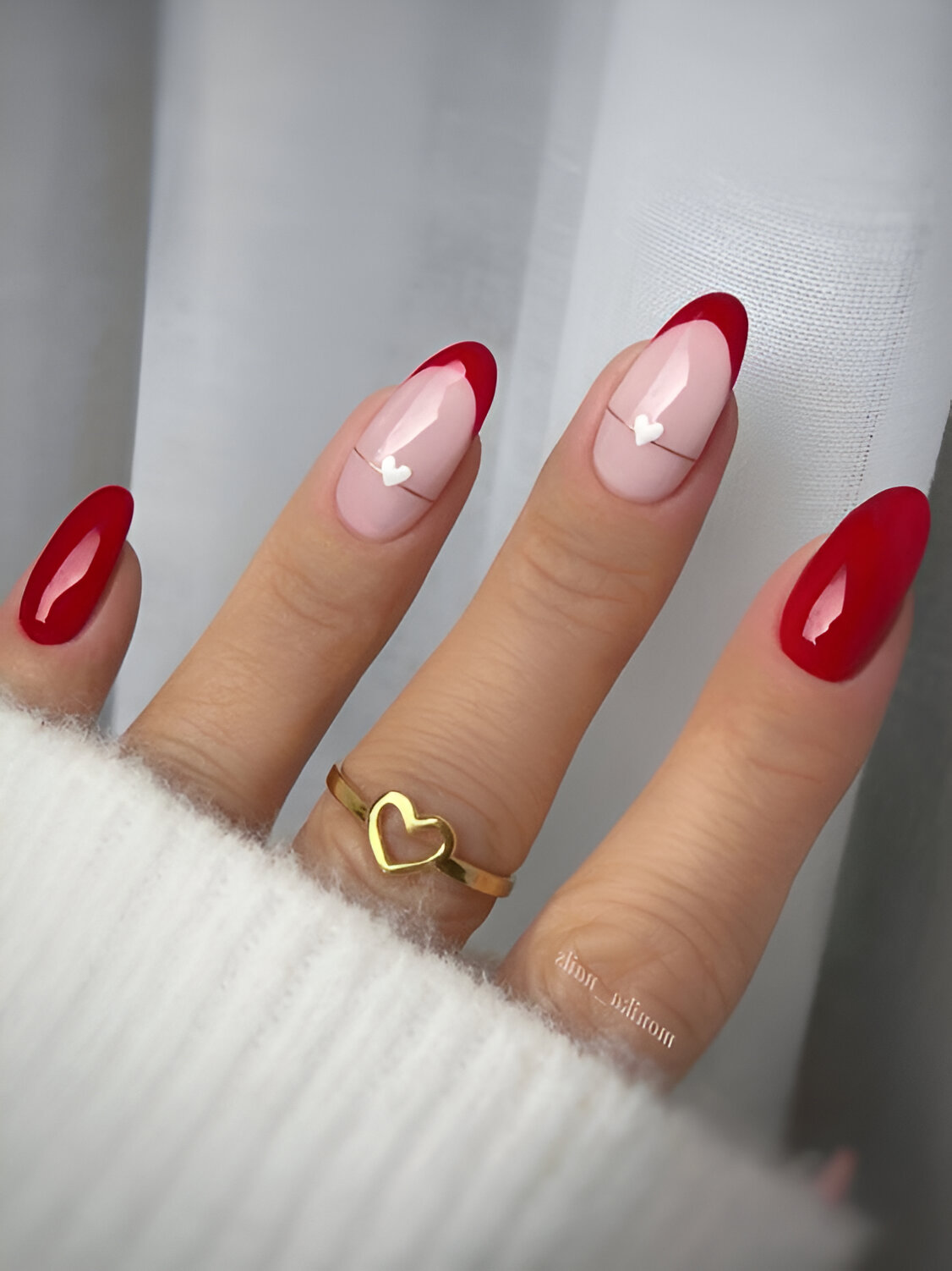 Romantic Red Nails 6