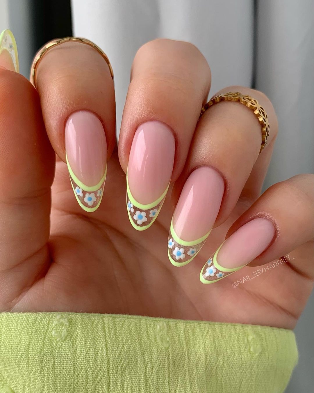 Short Almond French Tips
