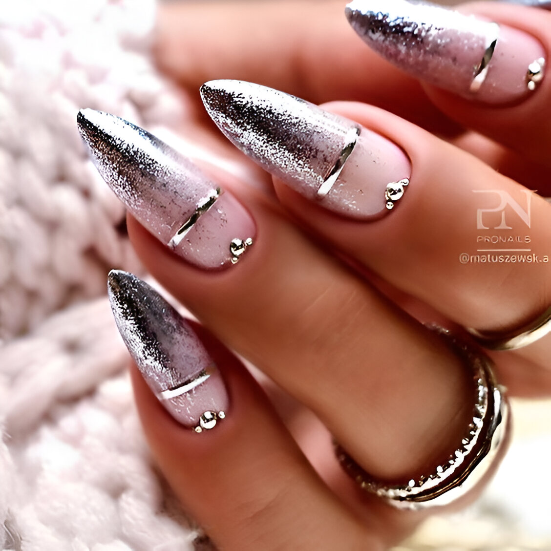 Silver And Pink Ombre