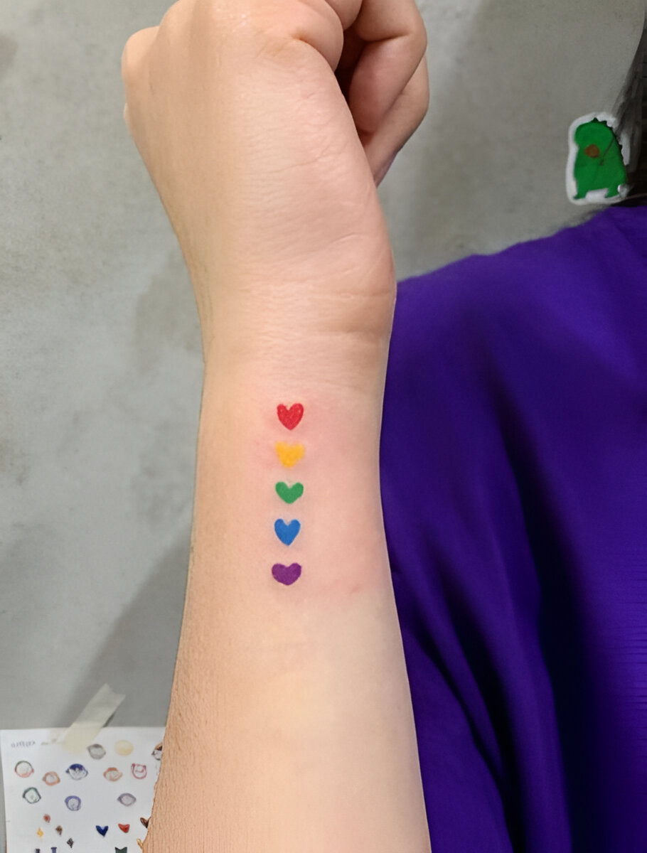Watercolor Heart Tattoos 3