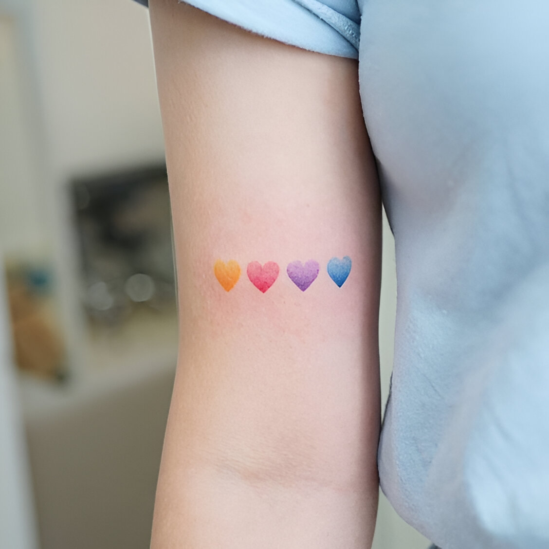 Watercolor Heart Tattoos