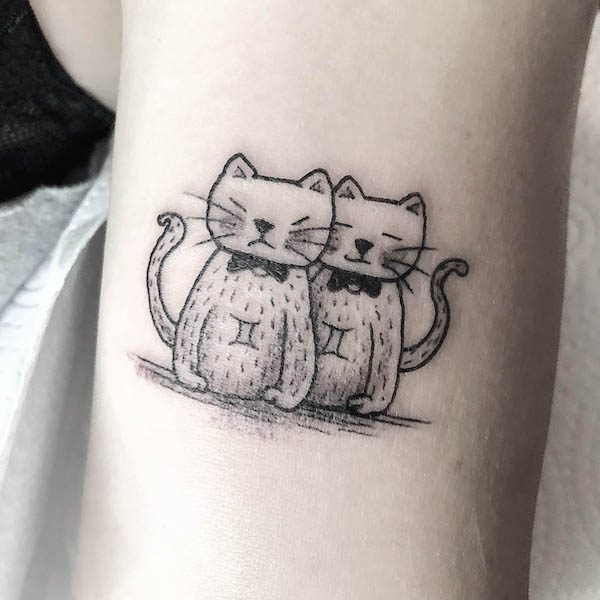 Beautiful Gemini Cat Tattoo 1