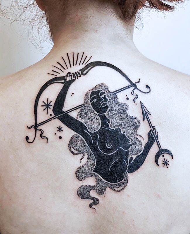 Delicate Tattoo Artworks For Sagittarius Ladies 2