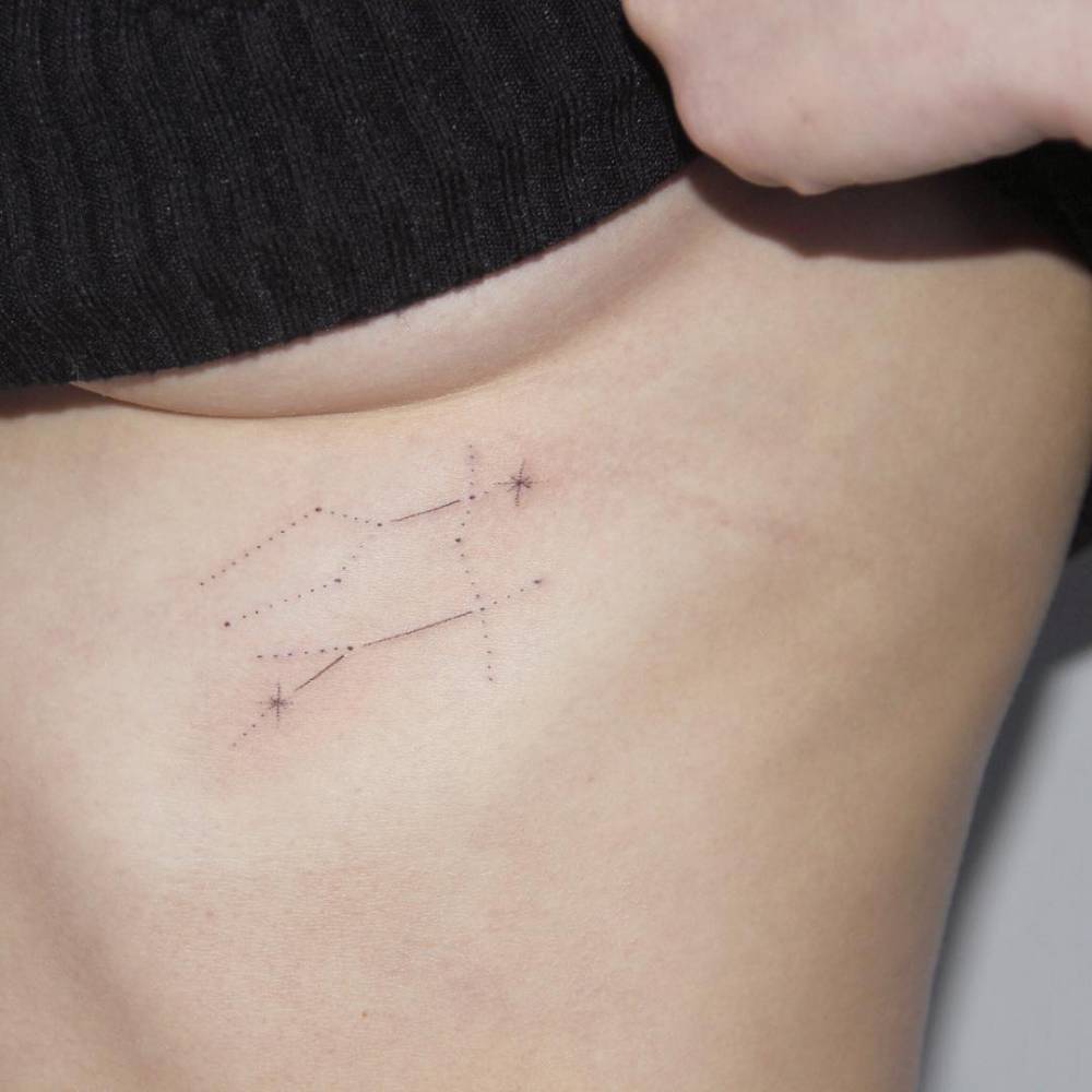 Gemini Constellation Underboob Tattoo 1