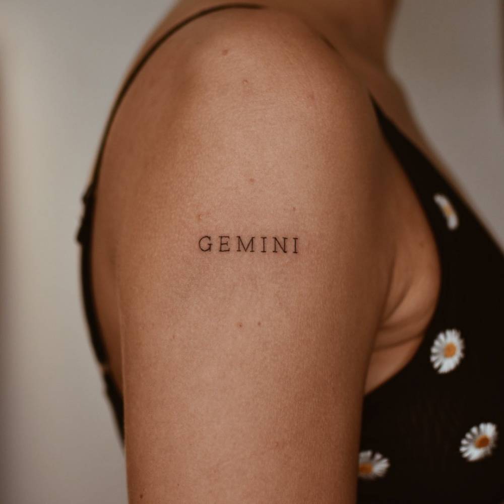 Gemini Word Tattoo 2