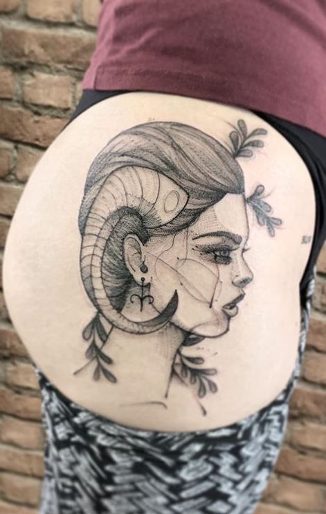 Hip Tattoos For Aries Girls 2