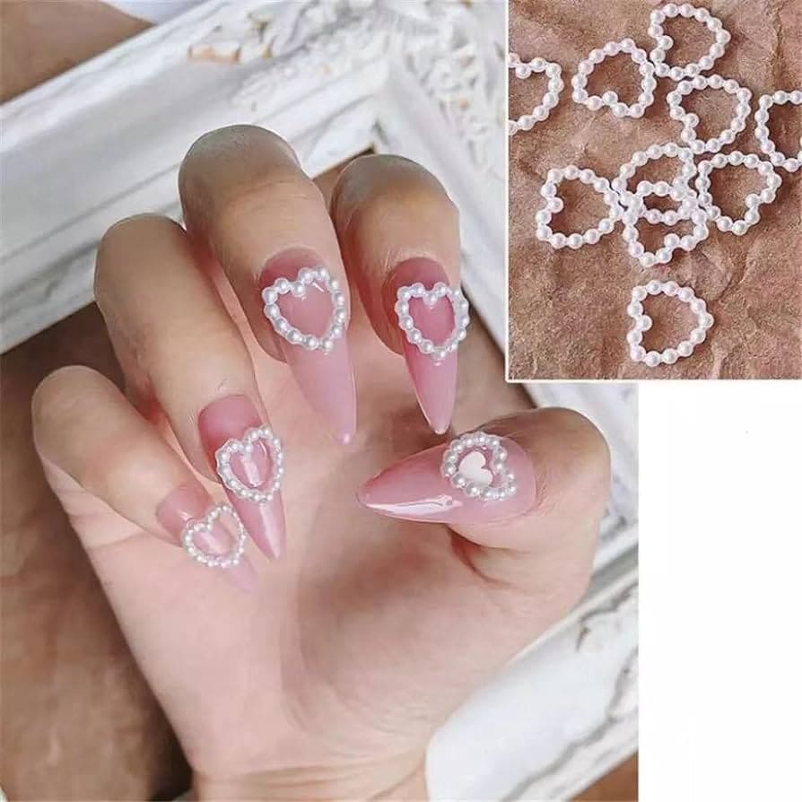 Nails With Pearl Charms