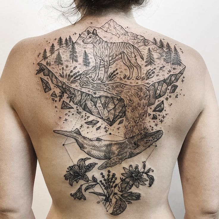 Nature Tattoos On The Back 2