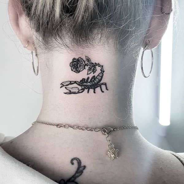 Neck Scorpio Tattoo Ideas 4