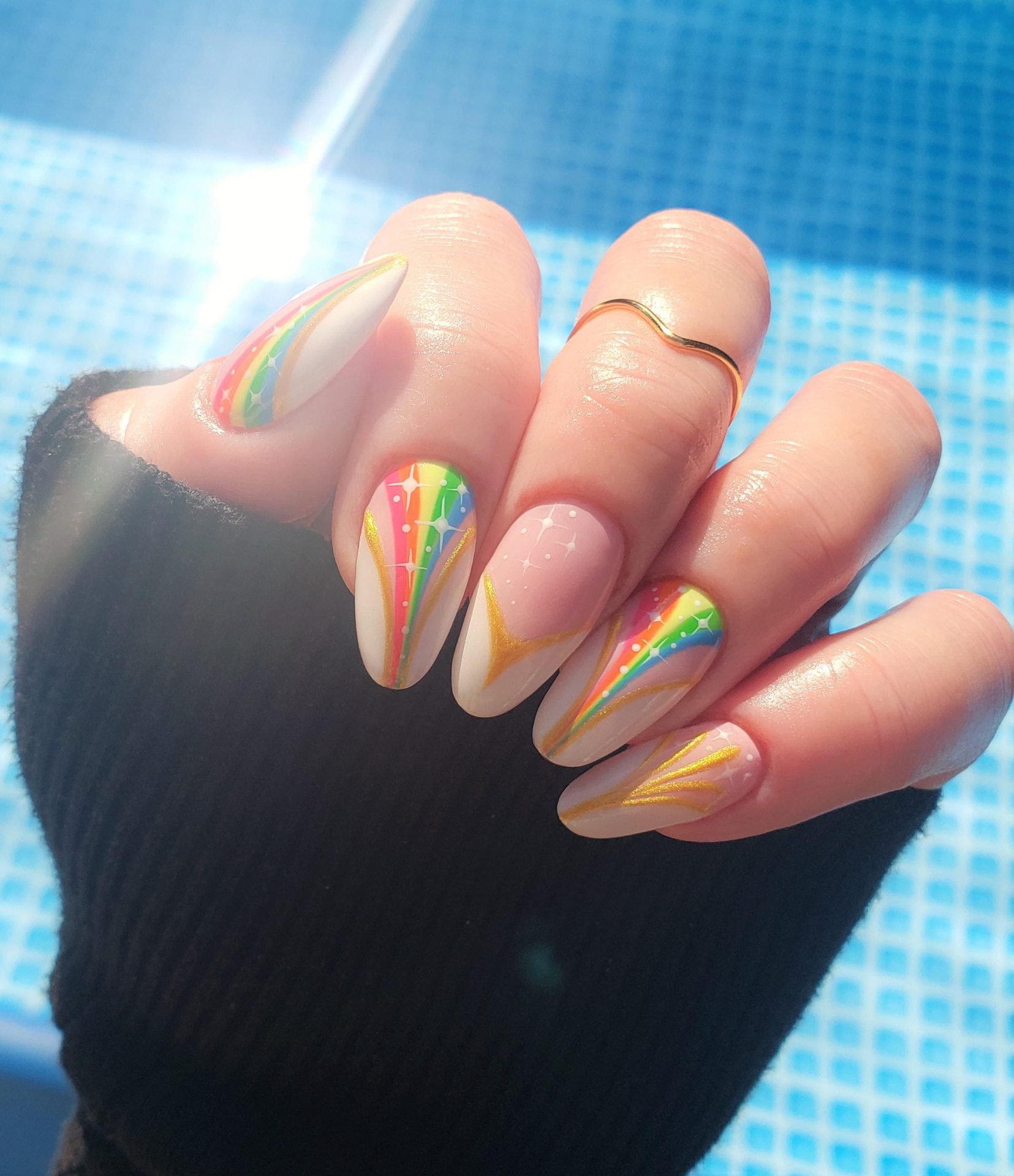 Rainbow Vibes On Nails