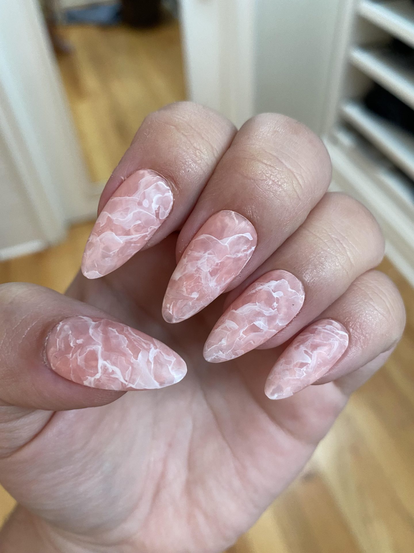 Rose Quartz Coloured Nails