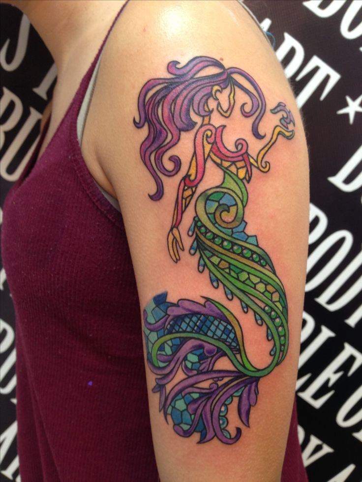 Vibrant Colored Tattoos For Aquarius Girls 2