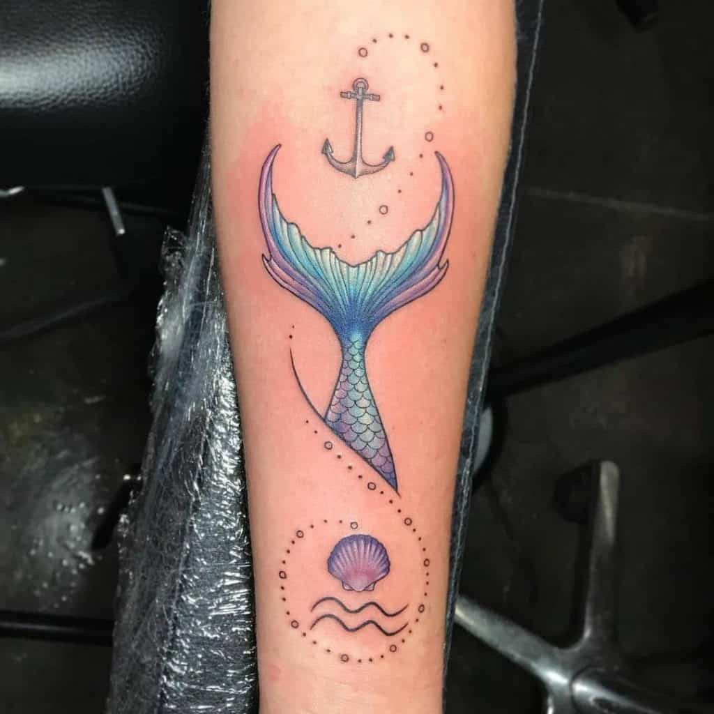 Vibrant Colored Tattoos For Aquarius Girls 3