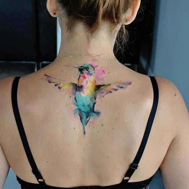 Vibrant Feminine Back Tattoos 5