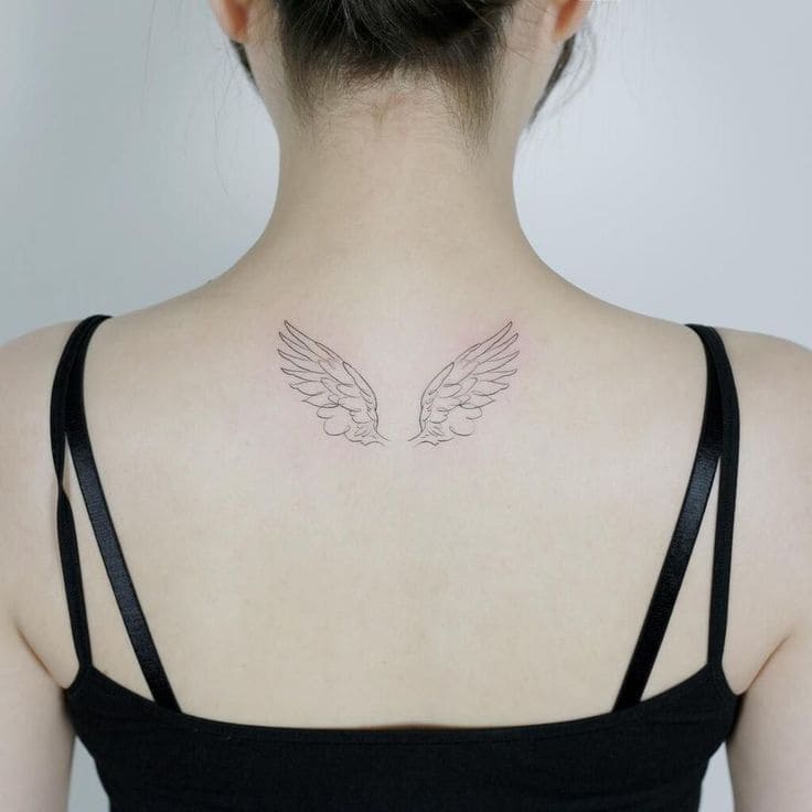 Wing Back Tattoo Ideas 1