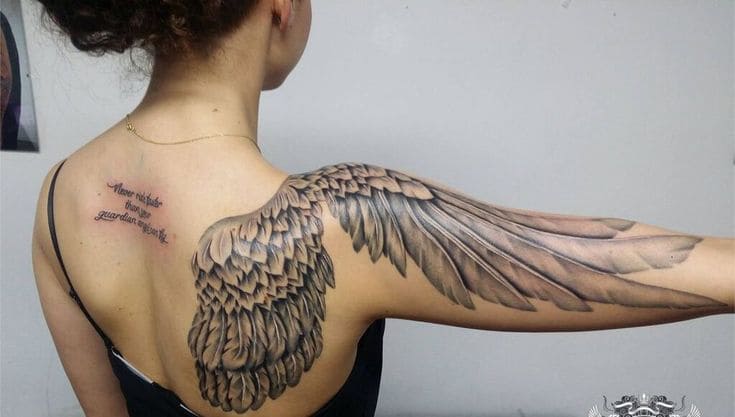 Wing Back Tattoo Ideas 2