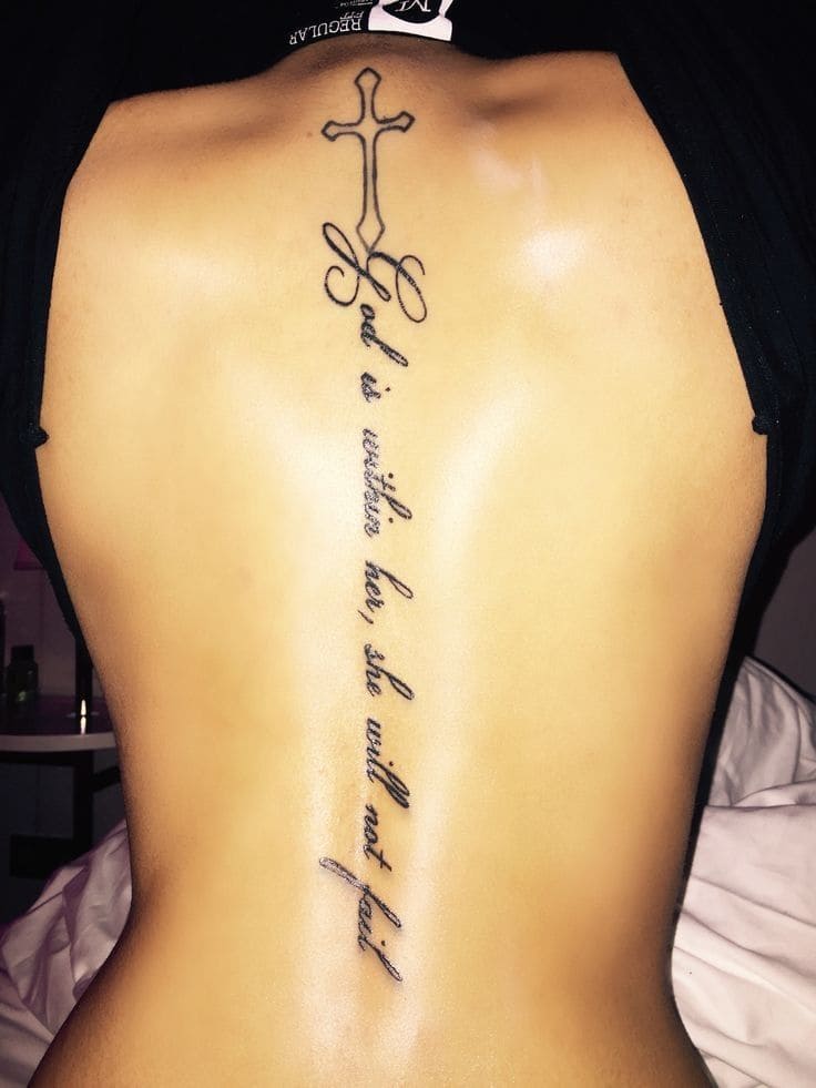 Women Quote Tattoos For Back Area 1