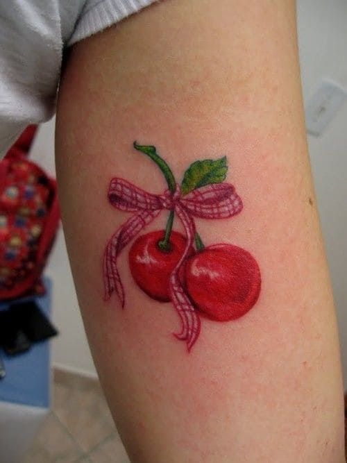 Cherry Bow Tattoo Designs 2