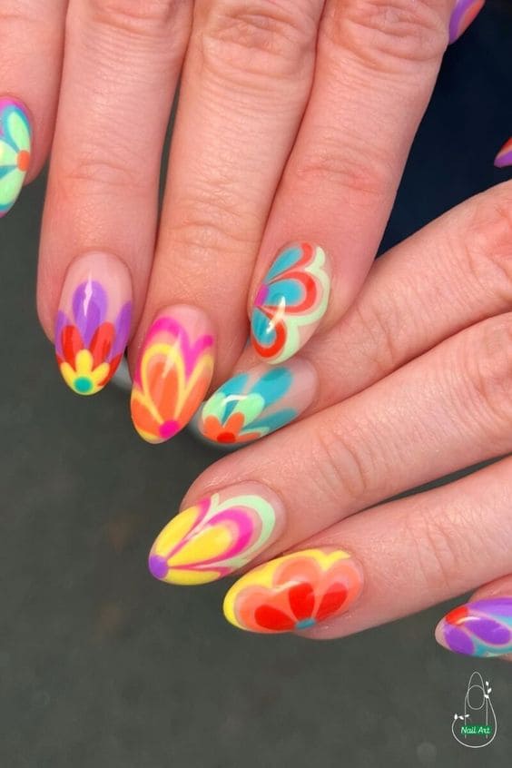 Cool Floral Nails 3