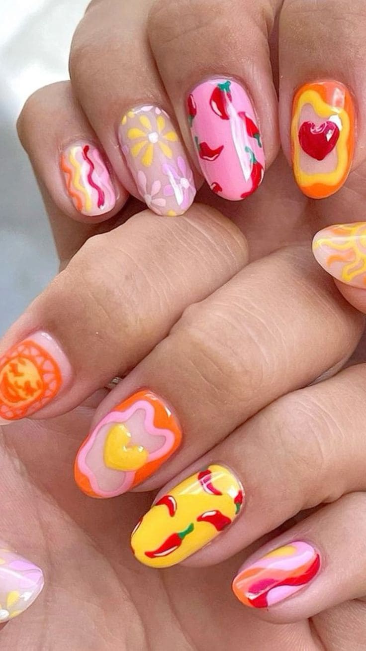 Hot And Spicy Nail Art 1