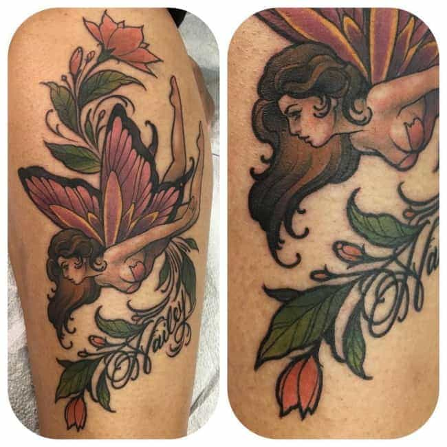 Neo Traditional Pixie Tattoo For Women Ideas 5