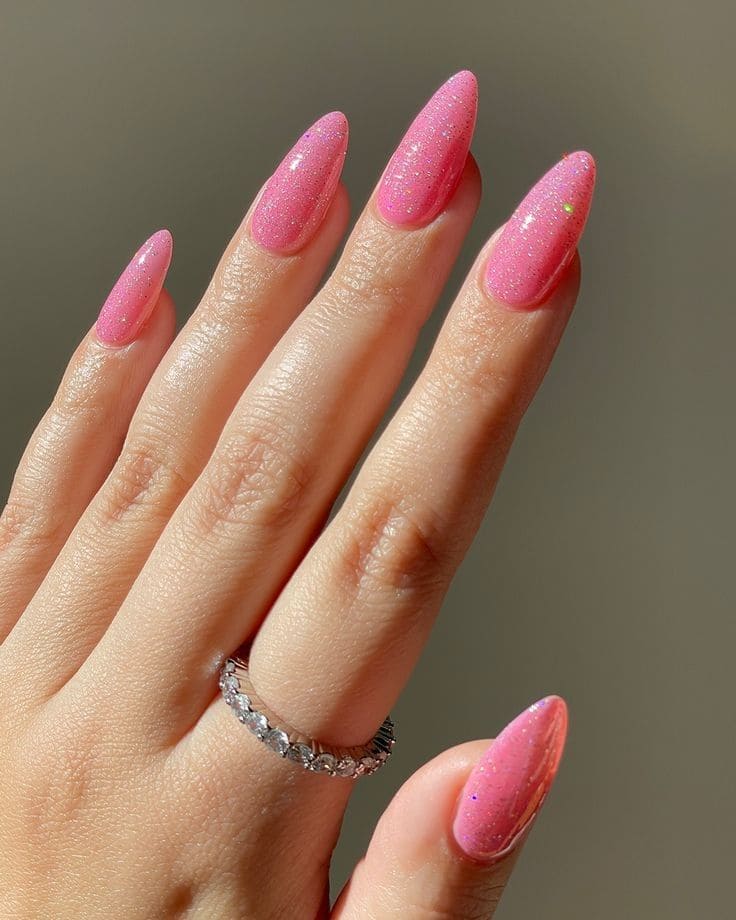 Pink Girly Acrylic Nails 2