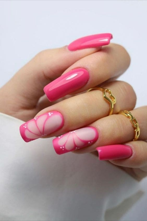 Pink Girly Acrylic Nails 3