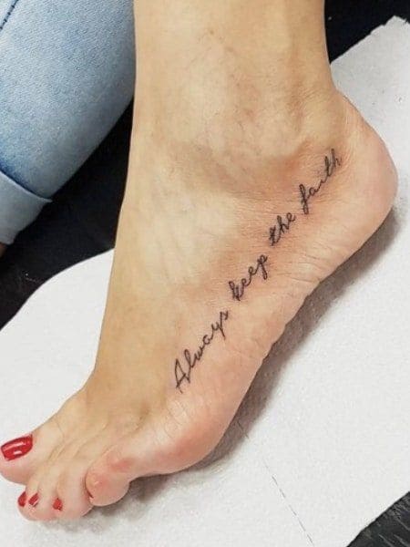 Script Tattoo Designs On Foot 2