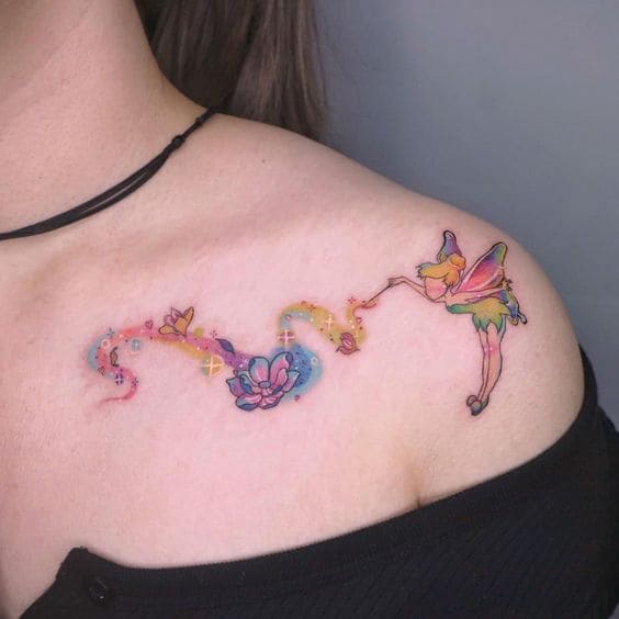 Watercolor Pixie Tattoos 1