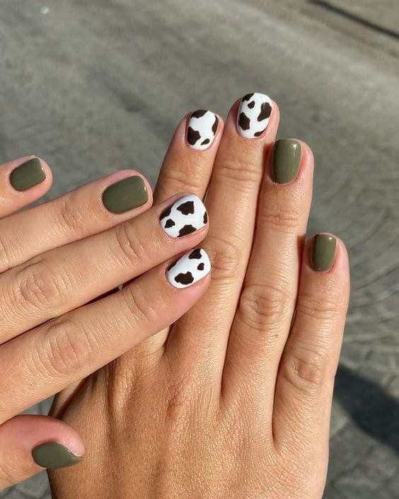 Adorable Cow Print Nails 1