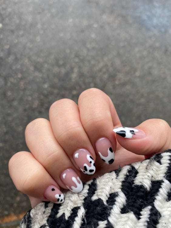 Adorable Cow Print Nails 2