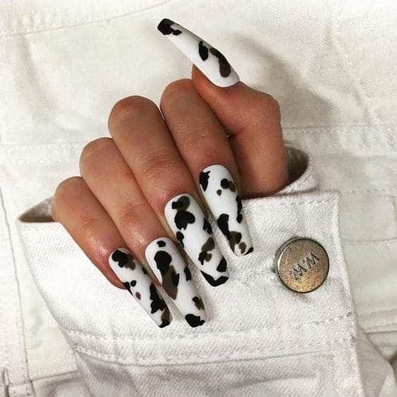 Adorable Cow Print Nails 3