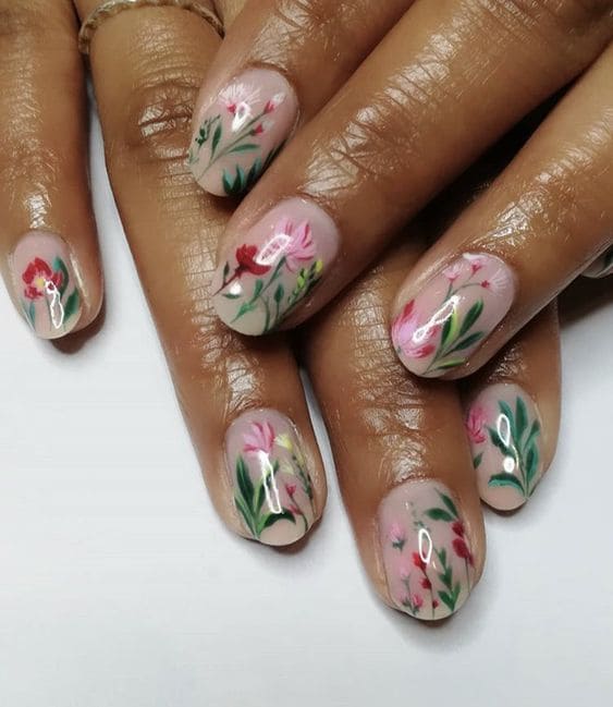 Artistic Flower Nails 5
